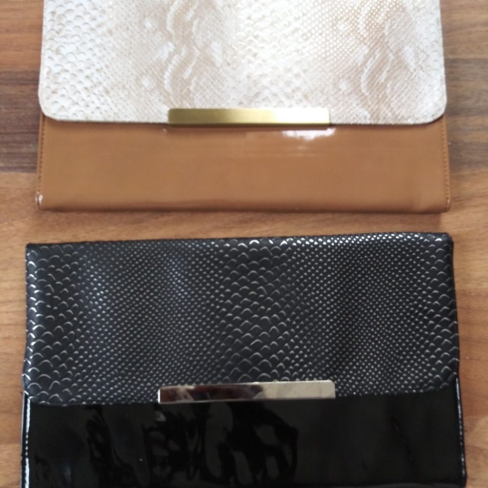 Capelli New York evening purse. Tan and black